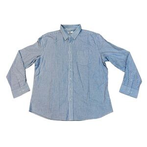 Sonoma Men’s The Perfect Length Blue White Strip Long Sleeve Button Shirt XL New